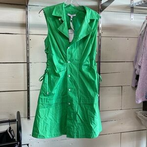 Green, Button-Down, Side-Tie Ups